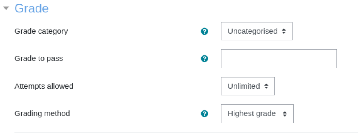 moodle assignment grading method