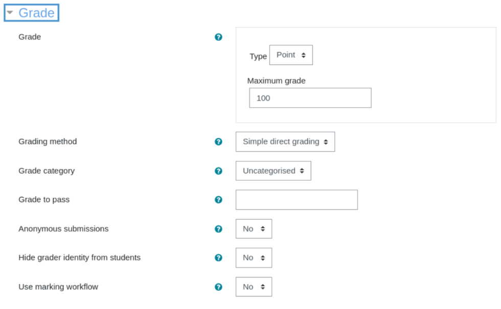 grading assignments in moodle