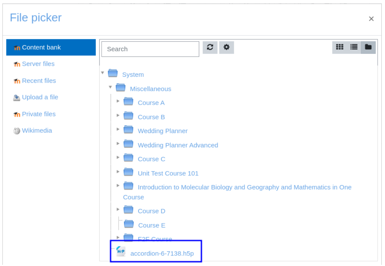 Moodle File Picker